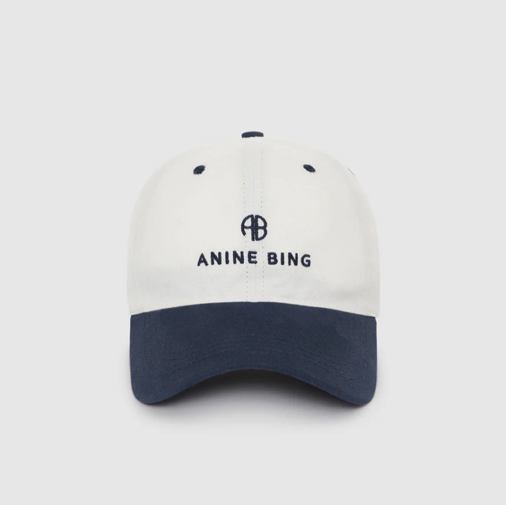 Anine Bing Navy and White Baseball Cap